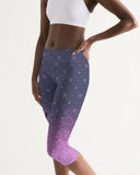 Purple Graffiti Spray SMC Women's Mid-Rise Capri