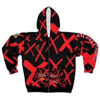 Red X'ed Out SMC Unisex Zip Hoodie