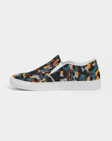 Blue and Orange Camo SMC Women's Slip-On Canvas Shoe