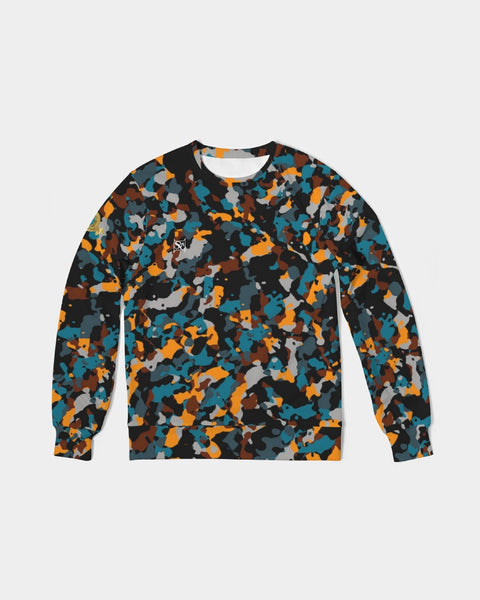 Blue and Orange Camo SMC Men's Pullover Sweater