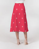 Stars SMC Red Women's A-Line Midi Skirt