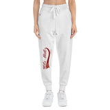 Red and White Joggers