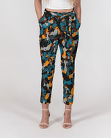 Blue and Orange Camo SMC Women's Belted Tapered Pants