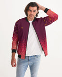 Burgundy Graffiti Spray SMC Men's Bomber Jacket