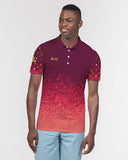 Burgundy Graffiti Spray SMC Men's Slim Fit Polo