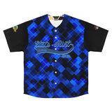 Blue Plaid SMC Men's Baseball Jersey