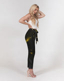 Black & Yellow SMC Women's Belted Tapered Pants