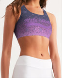 Purple Graffiti Spray SMC Women's Seamless Sports Bra