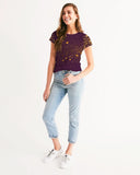 Burgundy Gold Splatter SMC Women's Tee