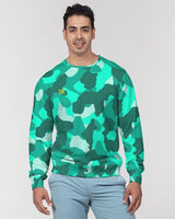 Lime Green Camo SMC Men's Classic French Terry Crewneck Pullover