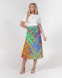 Color Glitchy SMC Women's A-Line Midi Skirt