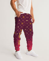 Burgundy Graffiti Spray SMC Men's Track Pants