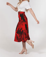 Red Camo SMC x2 Women's A-Line Midi Skirt