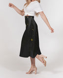 Black & Yellow SMC Women's A-Line Midi Skirt