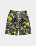 Yellow Grey Camo Boys Swim Trunk