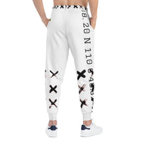 White n Blk X'ed Out Joggers