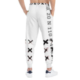 White n Blk X'ed Out Joggers