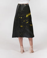 Black & Yellow SMC Women's A-Line Midi Skirt