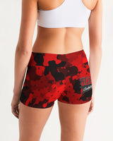 Red Camo SMC x2 Women's Mid-Rise Yoga Shorts