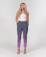 Purple Graffiti Spray SMC Women's Belted Tapered Pants