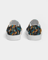 Blue and Orange Camo SMC Women's Slip-On Canvas Shoe