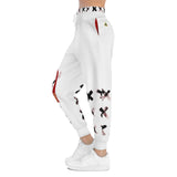 White n Blk X'ed Out Joggers