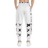 White n Blk X'ed Out Joggers