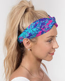 Purple Splash SMC Twist Knot Headband Set