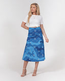 Blue Camo SMC Women's A-Line Midi Skirt