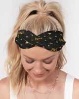 Black & Yellow SMC Twist Knot Headband Set