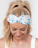 Blue Splatter SMC1 Twist Knot Headband Set