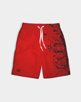 Burgundy Leaf Boys Swim Trunk