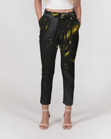 Black & Yellow SMC Women's Belted Tapered Pants