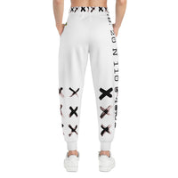 White n Blk X'ed Out Joggers