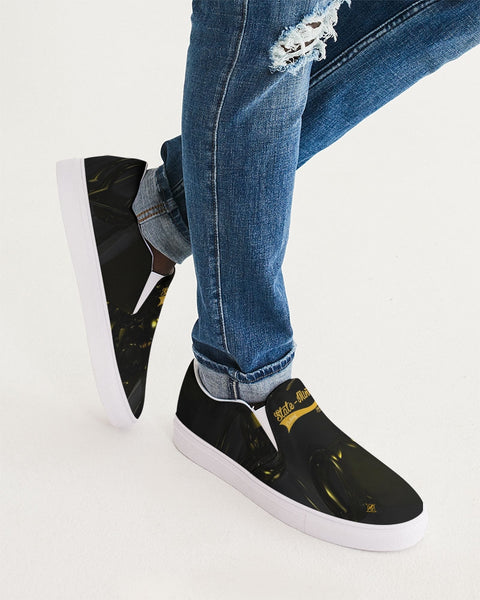 Black & Yellow SMC Men's Slip-On Canvas Shoe