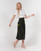 Black & Yellow SMC Women's A-Line Midi Skirt