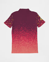 Burgundy Graffiti Spray SMC Men's Slim Fit Polo