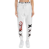 White n Blk X'ed Out Joggers