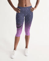 Purple Graffiti Spray SMC Women's Mid-Rise Capri