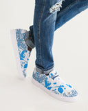 Blue Splatter SMC1 Men's Slip-On Canvas Shoe