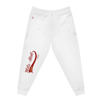 Red and White Joggers