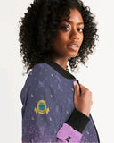 Purple Graffiti Spray SMC Women's Bomber Jacket