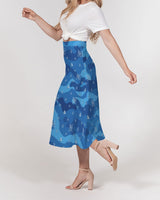 Blue Camo SMC Women's A-Line Midi Skirt