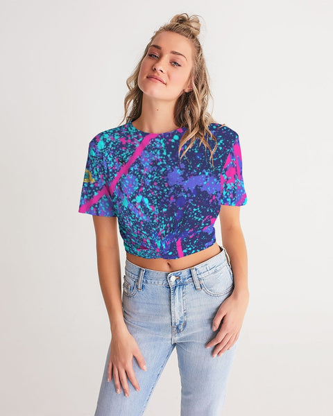 Stain SMC Women's Twist-Front Cropped Tee