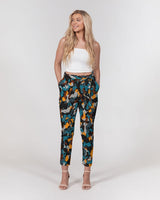 Blue and Orange Camo SMC Women's Belted Tapered Pants