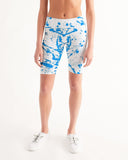 Blue Splatter SMC1 Women's Mid-Rise Bike Shorts