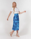 Blue Camo SMC Women's A-Line Midi Skirt