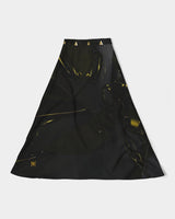 Black & Yellow SMC Women's A-Line Midi Skirt