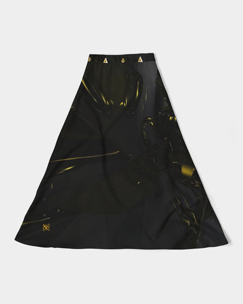 Black & Yellow SMC Women's A-Line Midi Skirt