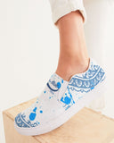 Blue Splatter SMC1 Women's Slip-On Canvas Shoe